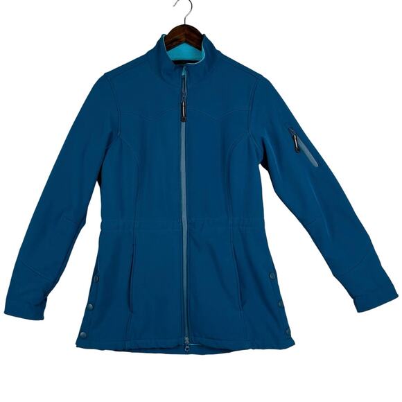 Roper Softshell Jacket Women’s M Teal Blue Full Zip Fleece Lined Outdoor Pockets - Picture 1 of 12